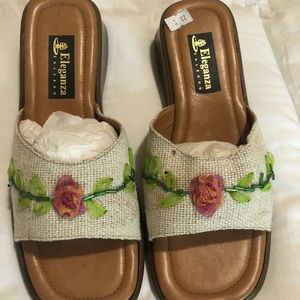 Hand embroidered sandals